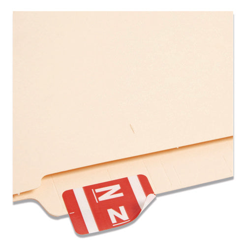 Alphaz Color-coded Second Letter Alphabetical Labels, N, 1 X 1.63, Red, 10/sheet, 10 Sheets/pack
