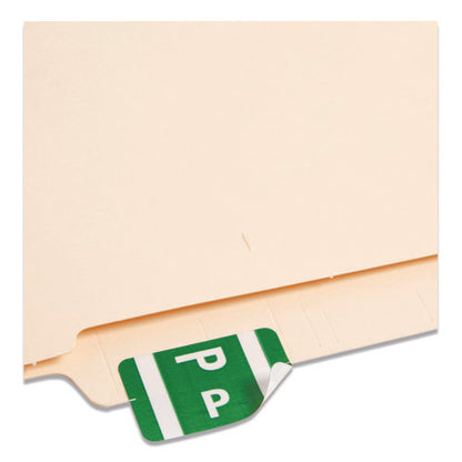 Alphaz Color-coded Second Letter Alphabetical Labels, P, 1 X 1.63, Dark Green, 10/sheet, 10 Sheets/pack