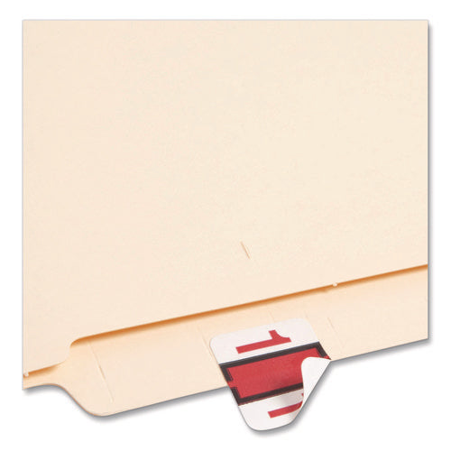Numerical End Tab File Folder Labels, 1, 1 X 1.25, White, 500/roll