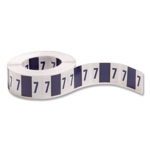 Numerical End Tab File Folder Labels, 7, 1 X 1.25, White, 500/roll
