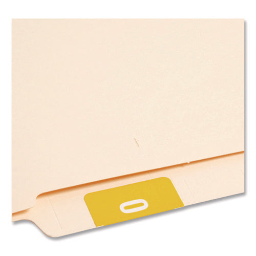 Numerical End Tab File Folder Labels, 0, 1.5 X 1.5, Yellow, 250/roll