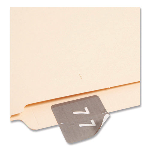 Numerical End Tab File Folder Labels, 7, 1.5 X 1.5, Gray, 250/roll