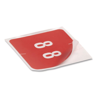 Numerical End Tab File Folder Labels, 8, 1.5 X 1.5, Red, 250/roll