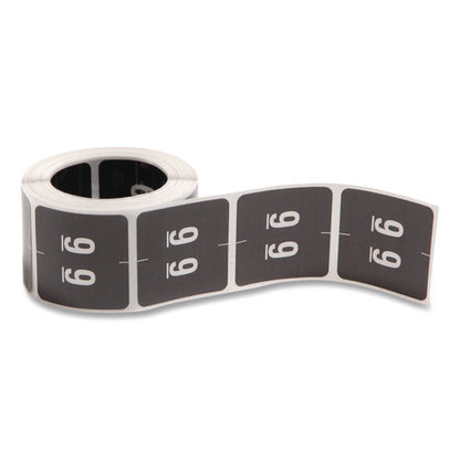 Numerical End Tab File Folder Labels, 9, 1.5 X 1.5, Black, 250/roll