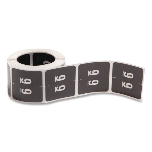 Numerical End Tab File Folder Labels, 9, 1.5 X 1.5, Black, 250/roll