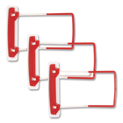U-clip Bonded Fasteners, 2" Capacity, 2.75" Center To Center, Red/white, 100/box