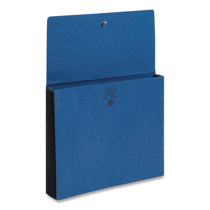 Extra-wide Expanding Wallets With Elastic Cord, 5.25" Expansion, 1 Section, Elastic Cord Closure, Letter Size, Navy Blue