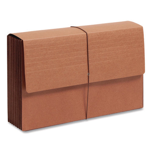 Tuff Expanding Wallets, 7" Expansion, 1 Section, Elastic Cord Closure, Legal Size, Redrope