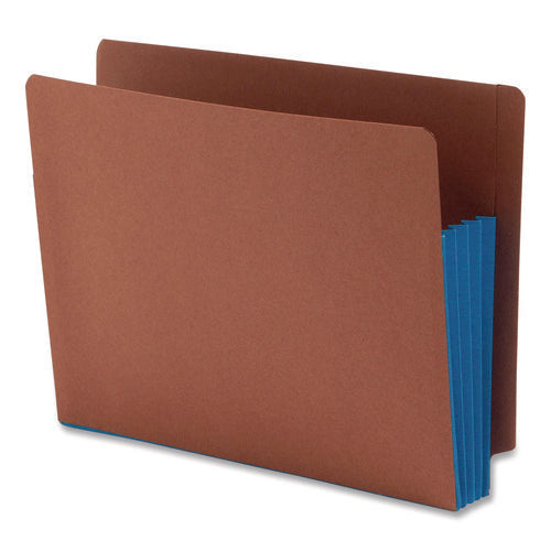 Redrope Drop-front End Tab File Pockets, Fully Lined 6.5" High Gussets, 3.5" Expansion, Letter Size, Redrope/blue, 10/box