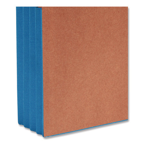 Redrope Drop-front End Tab File Pockets, Fully Lined 6.5" High Gussets, 3.5" Expansion, Letter Size, Redrope/blue, 10/box