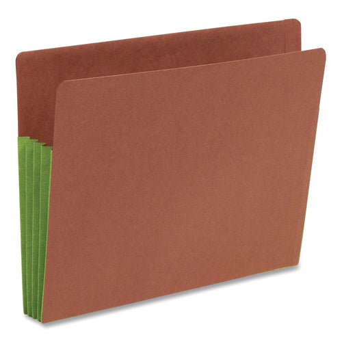 Redrope Drop-front End Tab File Pockets, Fully Lined 6.5" High Gussets, 3.5" Expansion, Letter Size, Redrope/green, 10/box