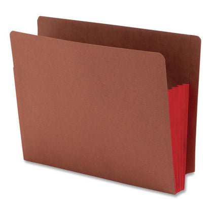 Redrope Drop-front End Tab File Pockets, Fully Lined 6.5" High Gussets, 3.5" Expansion, Letter Size, Redrope/red, 10/box