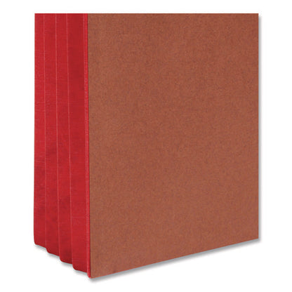 Redrope Drop-front End Tab File Pockets, Fully Lined 6.5" High Gussets, 3.5" Expansion, Letter Size, Redrope/red, 10/box