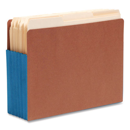 Redrope Drop-front End Tab File Pockets, Fully Lined 6.5" High Gussets, 5.25" Expansion, Letter Size, Redrope/blue, 10/box