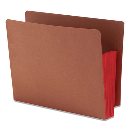 Redrope Drop-front End Tab File Pockets, Fully Lined 6.5" High Gussets, 5.25" Expansion, Letter Size, Redrope/red, 10/box