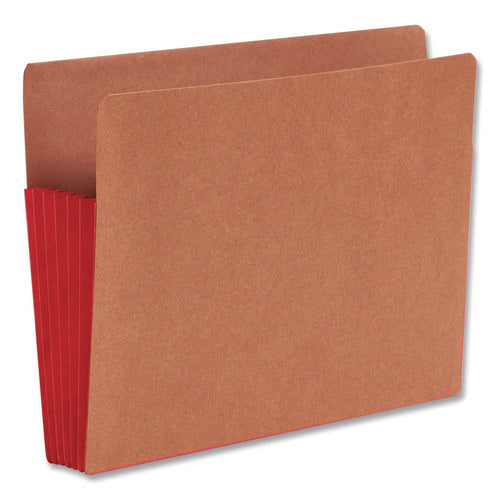 Redrope Drop-front End Tab File Pockets, Fully Lined 6.5" High Gussets, 5.25" Expansion, Letter Size, Redrope/red, 10/box