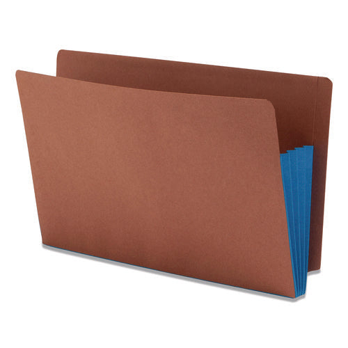 Redrope Drop-front End Tab File Pockets, Fully Lined 6.5" High Gussets, 3.5" Expansion, Legal Size, Redrope/blue, 10/box