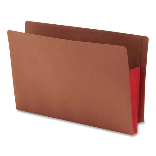 Redrope Drop-front End Tab File Pockets, Fully Lined 6.5" High Gussets, 3.5" Expansion, Legal Size, Redrope/red, 10/box