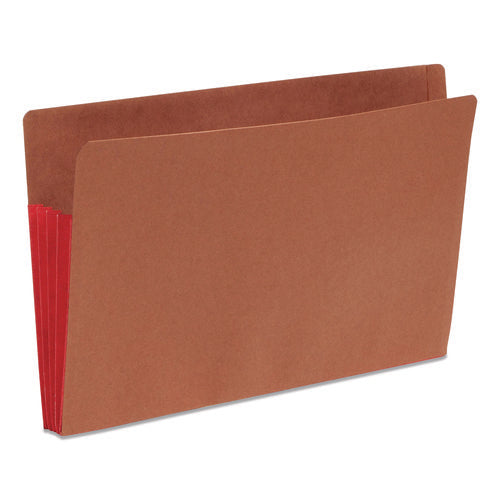 Redrope Drop-front End Tab File Pockets, Fully Lined 6.5" High Gussets, 3.5" Expansion, Legal Size, Redrope/red, 10/box