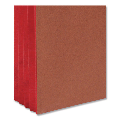 Redrope Drop-front End Tab File Pockets, Fully Lined 6.5" High Gussets, 3.5" Expansion, Legal Size, Redrope/red, 10/box