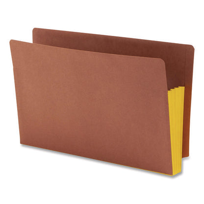 Redrope Drop-front End Tab File Pockets, Fully Lined 6.5" High Gussets, 3.5" Expansion, Legal Size, Redrope/yellow, 10/box