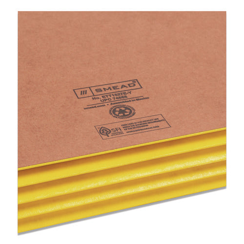Redrope Drop-front End Tab File Pockets, Fully Lined 6.5" High Gussets, 3.5" Expansion, Legal Size, Redrope/yellow, 10/box