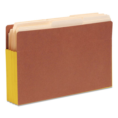 Redrope Drop-front End Tab File Pockets, Fully Lined 6.5" High Gussets, 3.5" Expansion, Legal Size, Redrope/yellow, 10/box