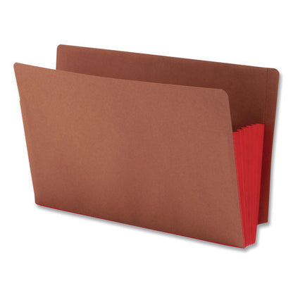 Redrope Drop-front End Tab File Pockets, Fully Lined 6.5" High Gussets, 5.25" Expansion, Legal Size, Redrope/red, 10/box