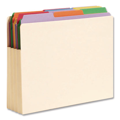 Manila End Tab Tuff Pockets, 3.5" Expansion, Letter Size, Manila, 10/box