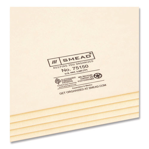 Manila End Tab Tuff Pockets, 3.5" Expansion, Letter Size, Manila, 10/box