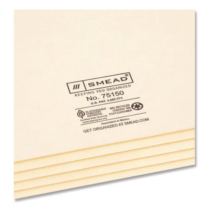 Manila End Tab Tuff Pockets, 3.5" Expansion, Letter Size, Manila, 10/box