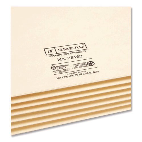 Manila End Tab Tuff Pockets, 5.25" Expansion, Letter Size, Manila, 10/box