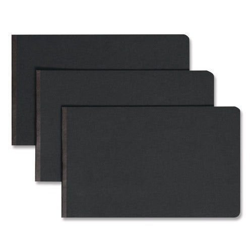 Prong Fastener Premium Pressboard Report Cover, Two-piece Prong Fastener, 3" Capacity, 8.5 X 14, Black/black