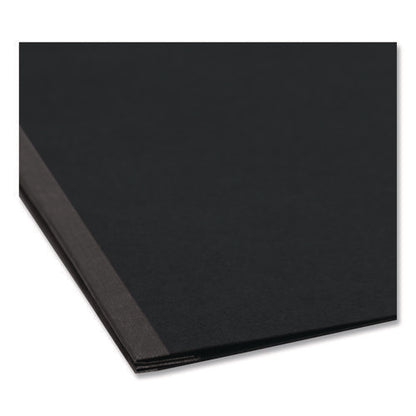 Prong Fastener Premium Pressboard Report Cover, Two-piece Prong Fastener, 3" Capacity, 8.5 X 14, Black/black