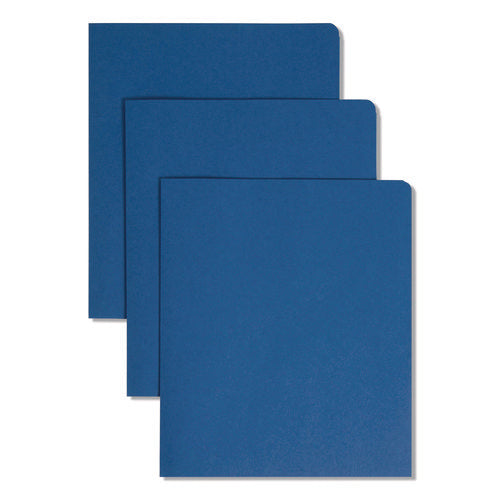 Two-pocket Folder, Textured Paper, 100-sheet Capacity, 11 X 8.5, Dark Blue, 25/box