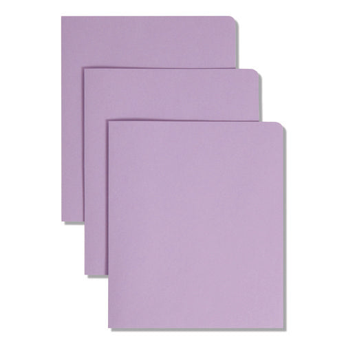 Two-pocket Folder, Textured Paper, 100-sheet Capacity, 11 X 8.5, Lavender, 25/box