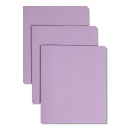 Two-pocket Folder, Textured Paper, 100-sheet Capacity, 11 X 8.5, Lavender, 25/box