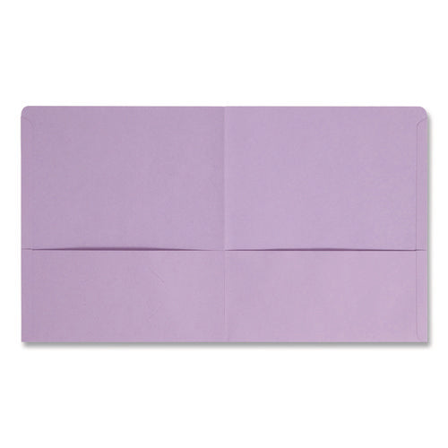 Two-pocket Folder, Textured Paper, 100-sheet Capacity, 11 X 8.5, Lavender, 25/box