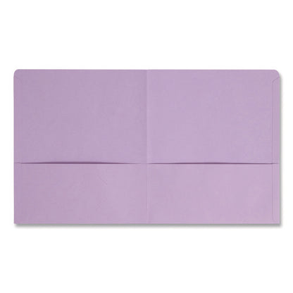 Two-pocket Folder, Textured Paper, 100-sheet Capacity, 11 X 8.5, Lavender, 25/box