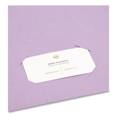 Two-pocket Folder, Textured Paper, 100-sheet Capacity, 11 X 8.5, Lavender, 25/box