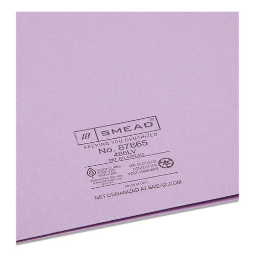 Two-pocket Folder, Textured Paper, 100-sheet Capacity, 11 X 8.5, Lavender, 25/box