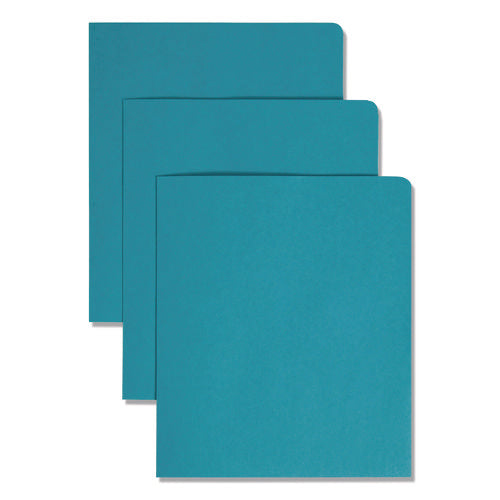 Two-pocket Folder, Textured Paper, 100-sheet Capacity, 11 X 8.5, Teal, 25/box