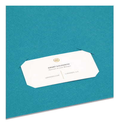 Two-pocket Folder, Textured Paper, 100-sheet Capacity, 11 X 8.5, Teal, 25/box