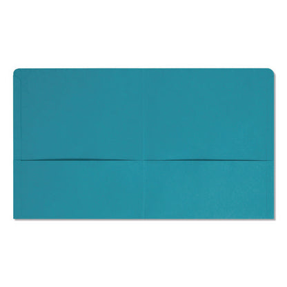 Two-pocket Folder, Textured Paper, 100-sheet Capacity, 11 X 8.5, Teal, 25/box