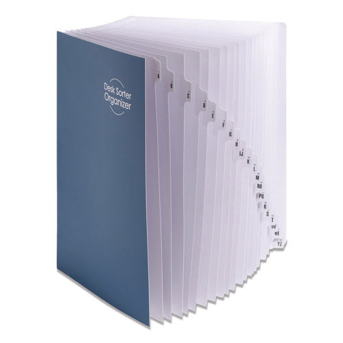Deluxe Expandable Indexed Desk File/sorter, Reinforced Tabs, 20 Dividers, Alpha/numeric Index, Legal Size, Dark Blue Cover