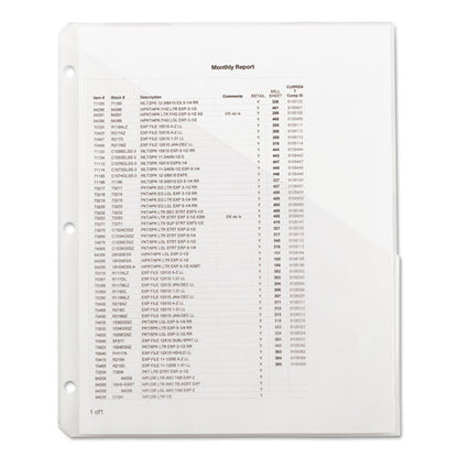 Organized Up Poly Slash Jackets, 2-sections, Letter Size, Clear, 5/pack