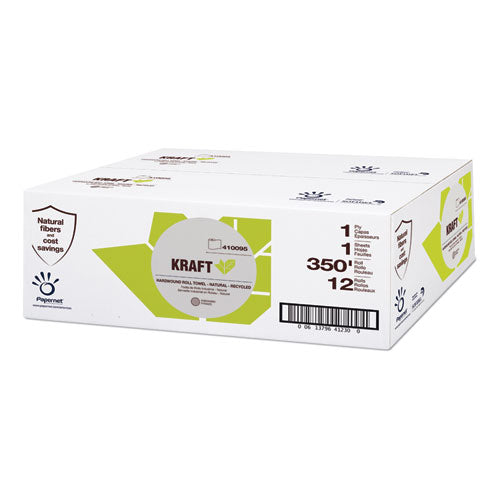 Kraft Tech Hardwound Paper Towel, Kraft, 1-ply, 5.5 X 5.5, Brown, 350 Ft/roll, 12 Rolls/carton