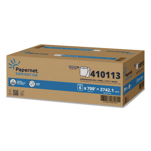 Hytech Seas Hardwound Roll Towel Heavenly Soft Standard, 1-ply, 7.9" X 700 Ft, White, 6/carton