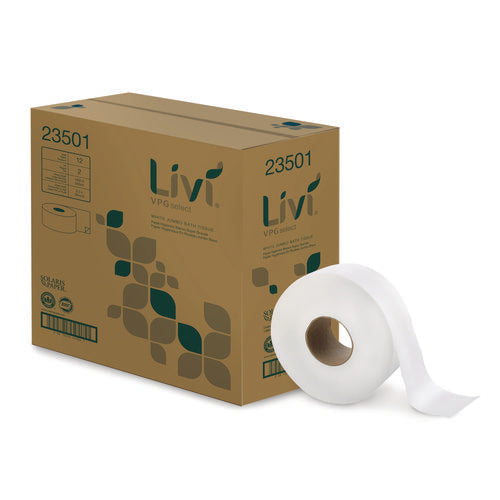 Jumbo Bath Tissue, 2-ply, 3.3" X 1,000 Ft, White, 12 Rolls/carton
