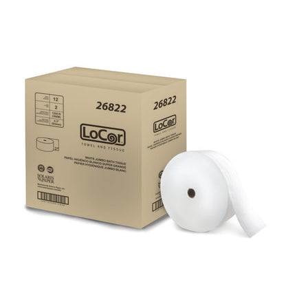 Jumbo Bath Tissue, 2-ply, 3.3" X 1,200 Ft, White, 12 Rolls/carton